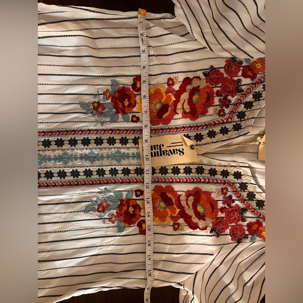 Savanna Jane Floral Embroidered Blouse - White and Red - Picture 9 of 11